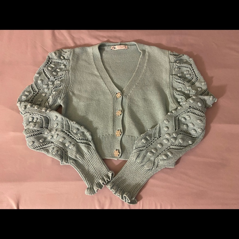 Zara jewel button knit cardigan